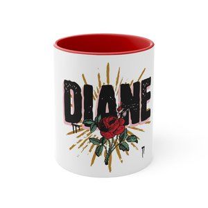 Personalized Red Rose Ceramic Coffee Mug Cup